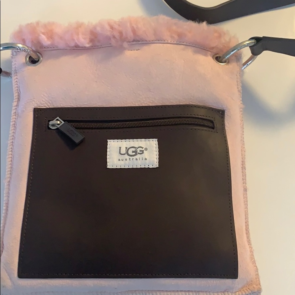 UGG Suede/Leather Crossbody & Keychain Coin Holder